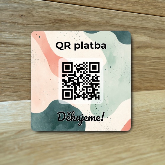 Destička s QR kódem pro přijímání plateb
