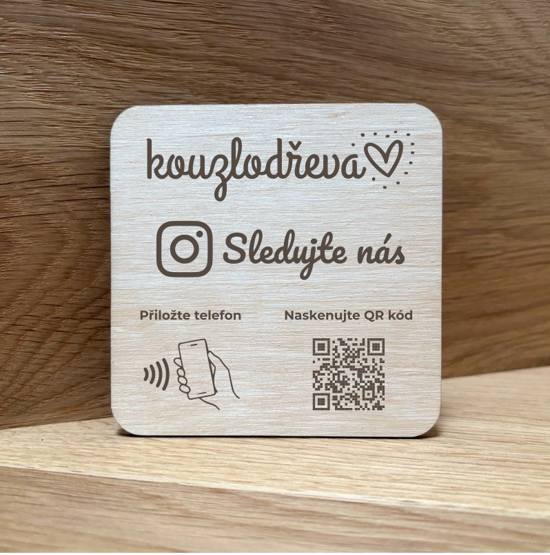 NFC + QR destička pro Instagram s vlastním logem