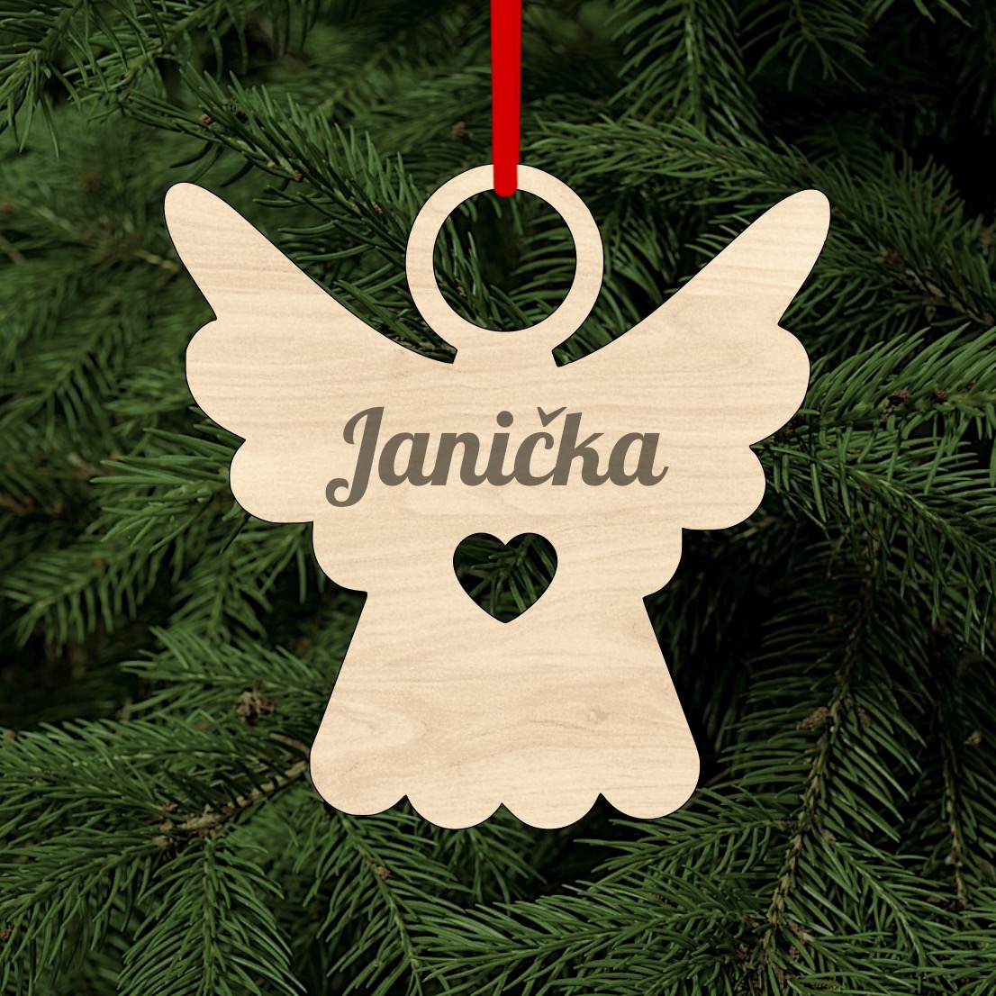 Dřevěný anděl se jménem na přání