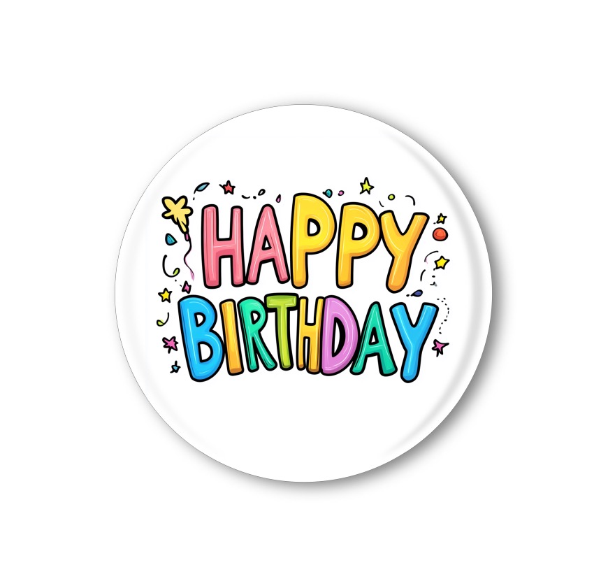 Narozeninová připínací placka