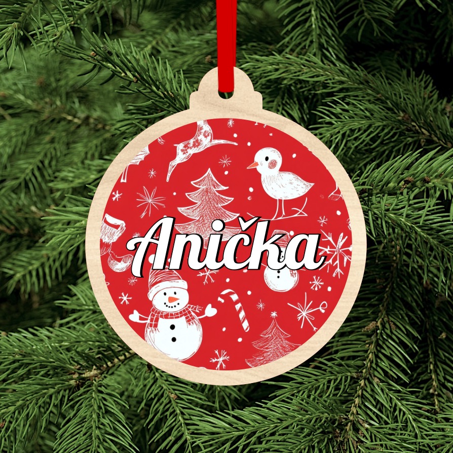 Dřevěná vánoční ozdoba se jménem