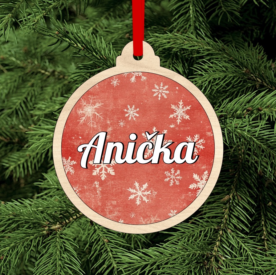 Dřevěná vánoční ozdoba se jménem
