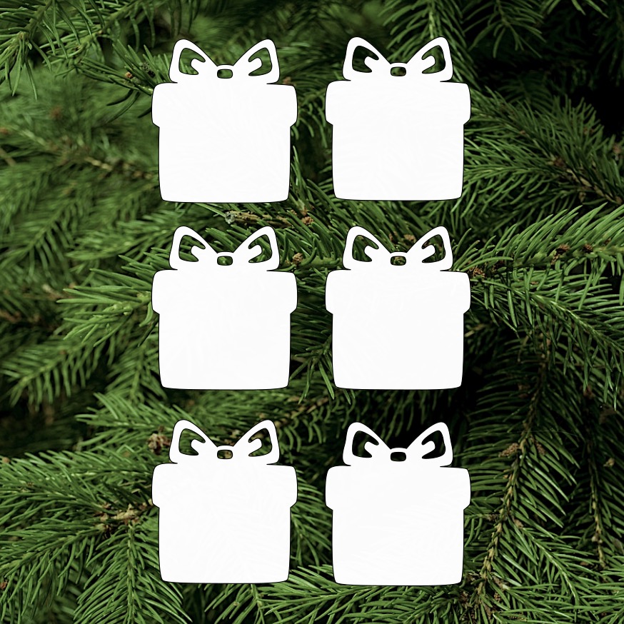 Dřevěné ozdoby s papírovou vrstvou k dokreslení (6 ks)