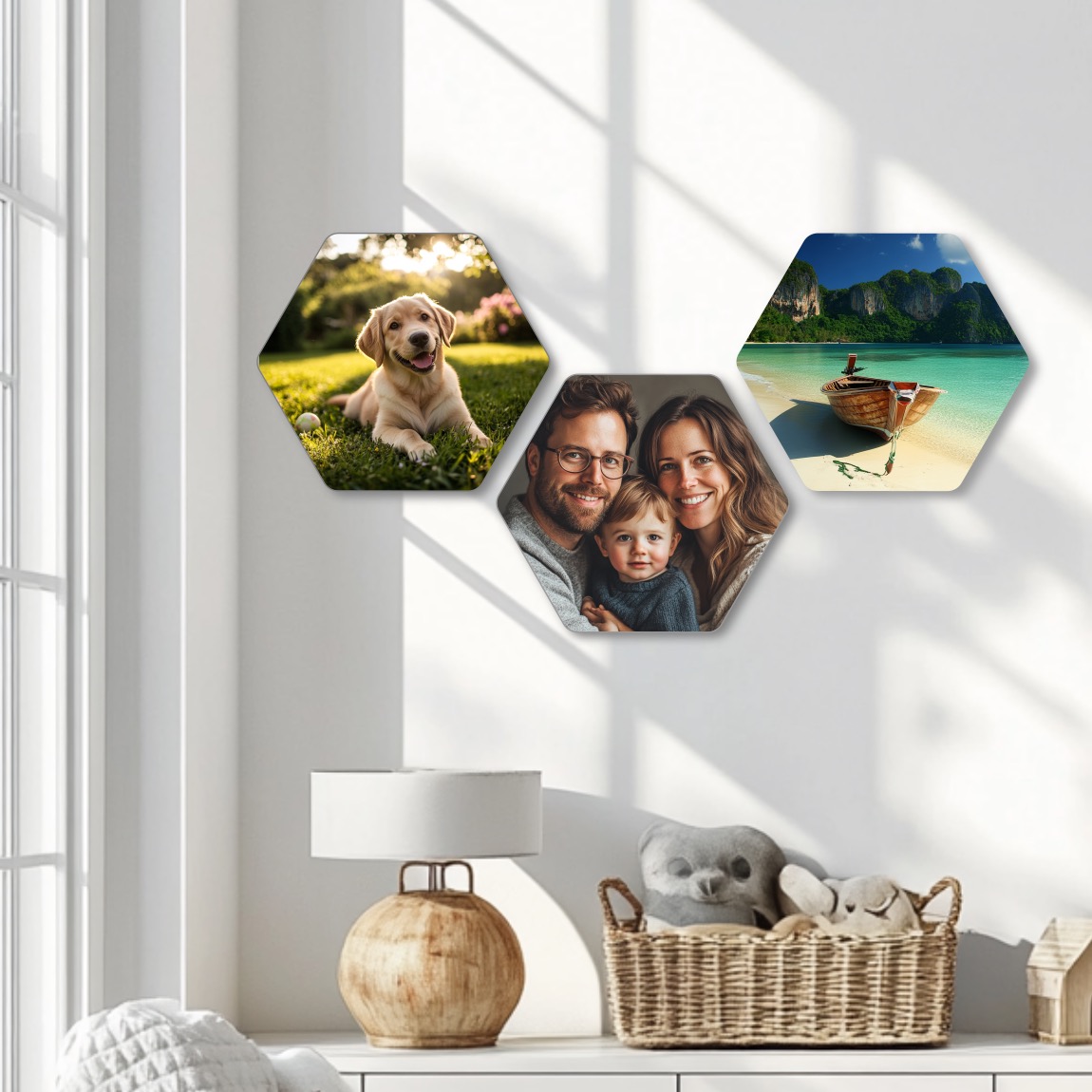Dřevěný hexagon s vlastní fotkou