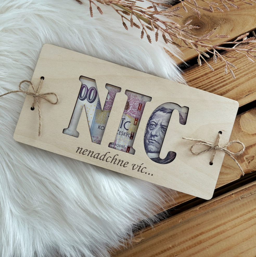 Dřevěné svatební přání - Milion korun