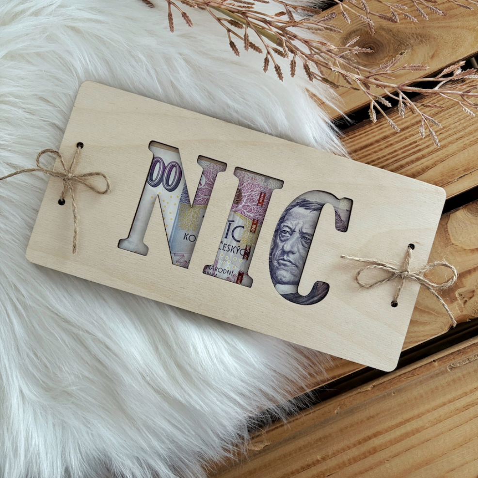 Dřevěné svatební přání - Milion korun