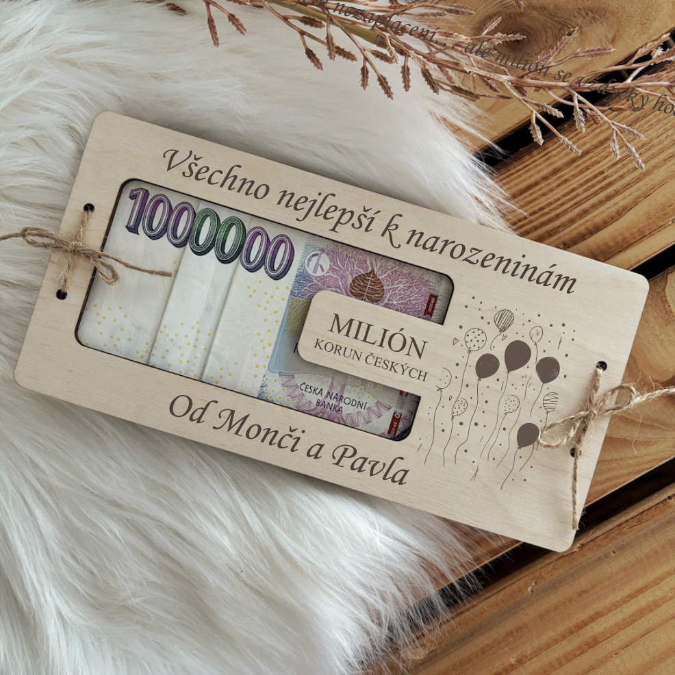 Dřevěné přání - Milion korun