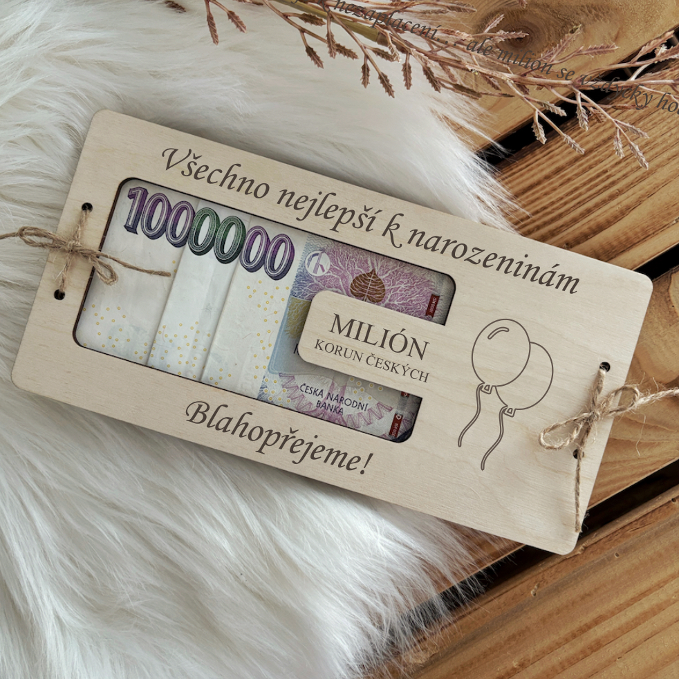 Dřevěné přání - Milion korun