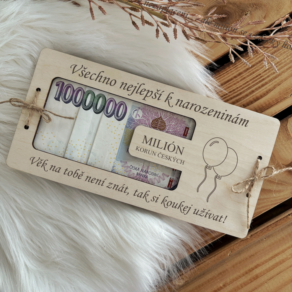 Dřevěné přání - Milion korun