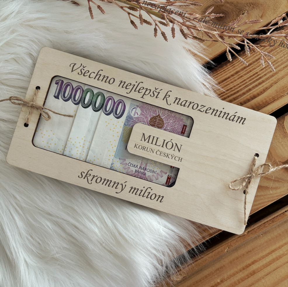 Dřevěné přání - Milion korun
