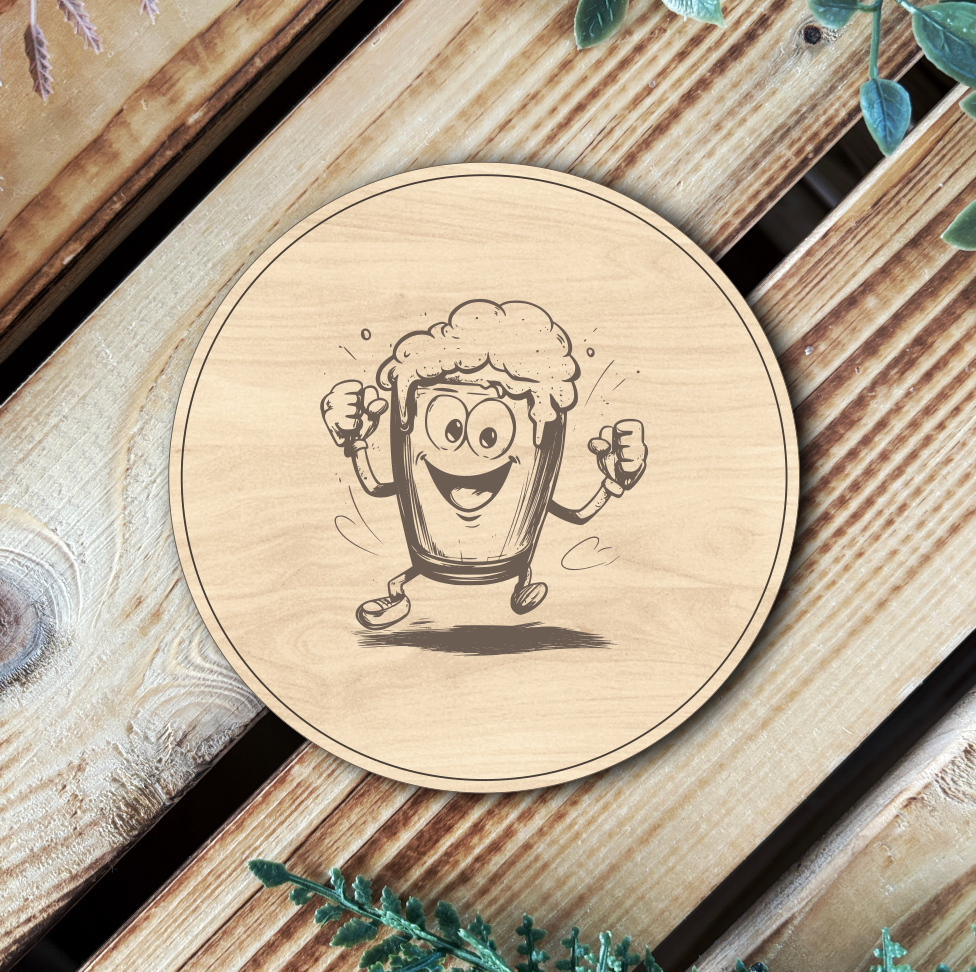 Dřevěný pivní podtácek 