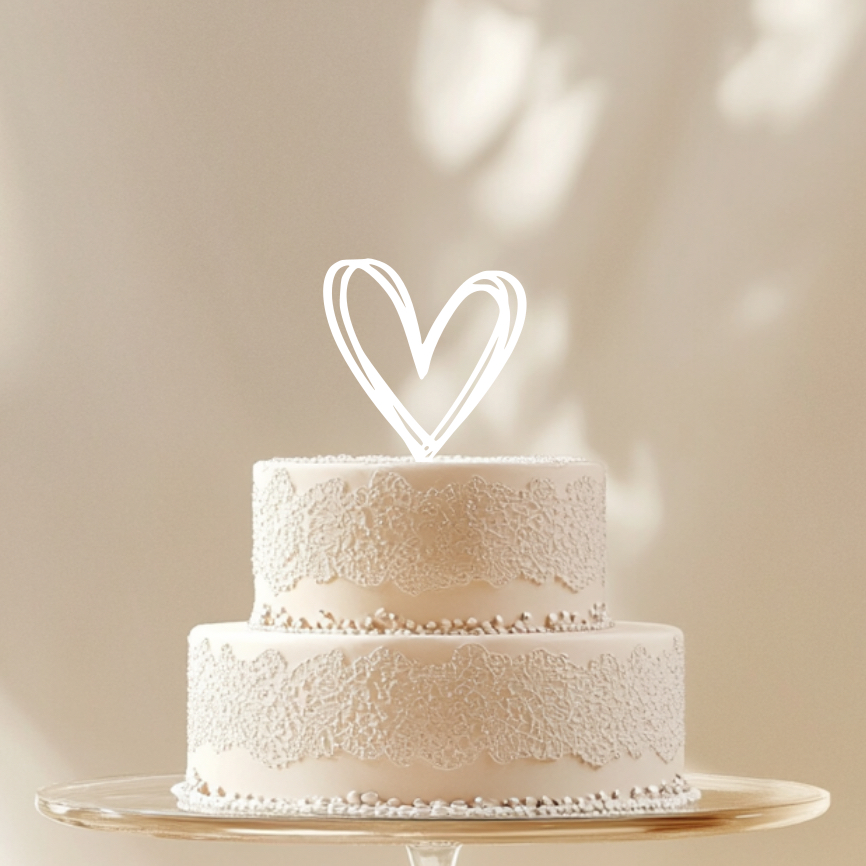 Svatební zápich do dortu - Srdce