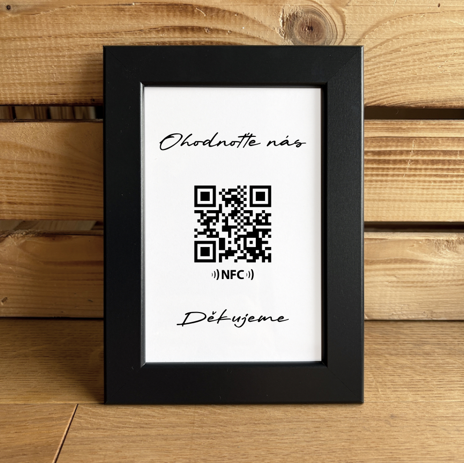 NFC + QR hodnocenka pro Google recenze