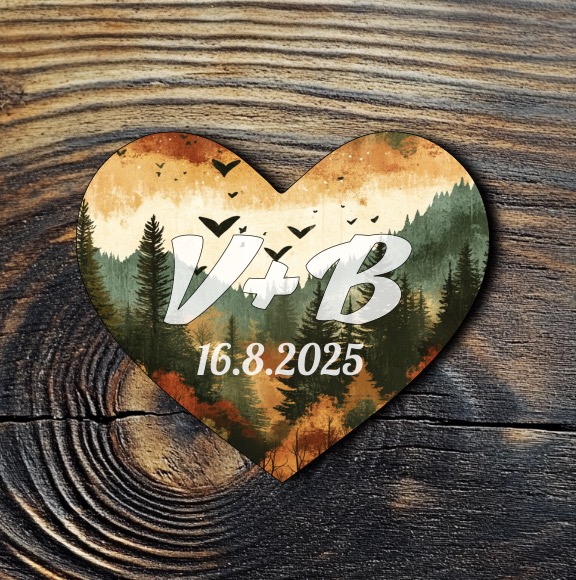 Svatební brož s iniciály