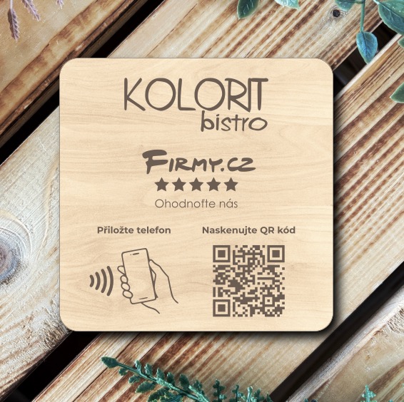 NFC / QR destička pro Firmy.cz recenze s vlastním logem