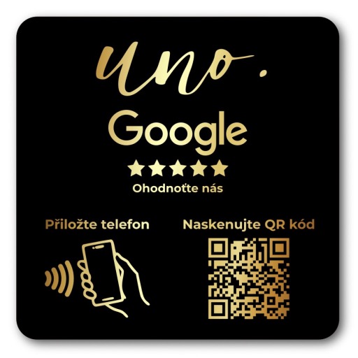 NFC / QR destička pro Google recenze s vlastním logem