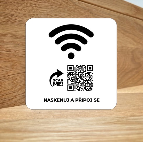 QR destička pro připojení k WiFi
