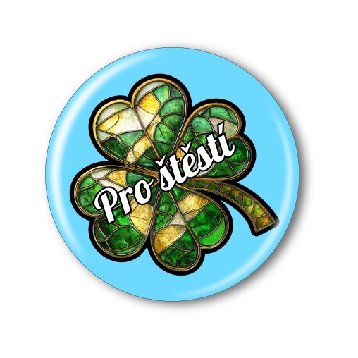 Připínací placka - Čtyřlístek