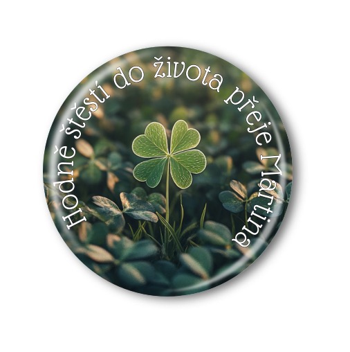 Připínací placka - Čtyřlístek pro žáky od učitele