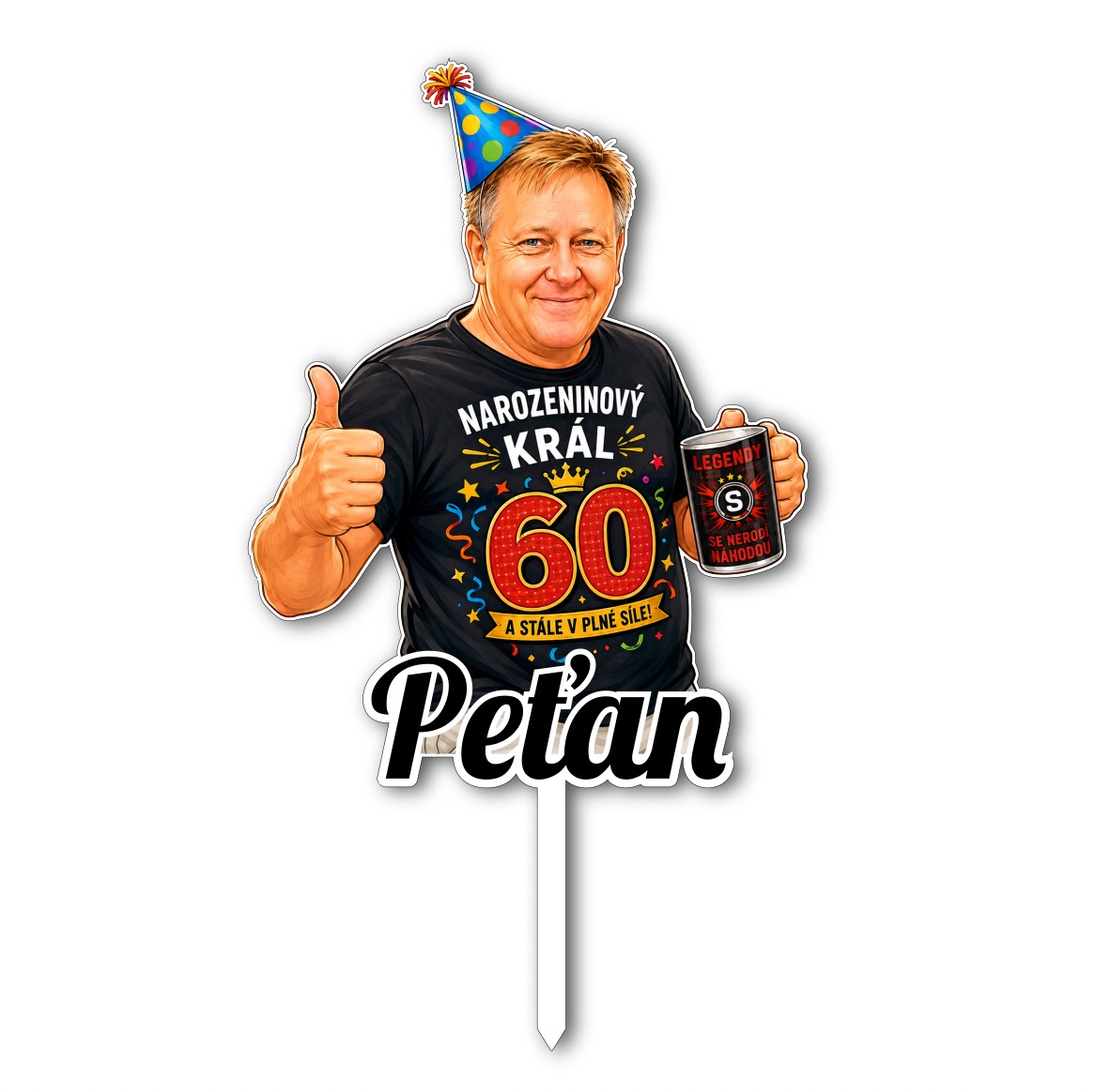 Narozeninový zápich s karikaturou podle vaší fotky