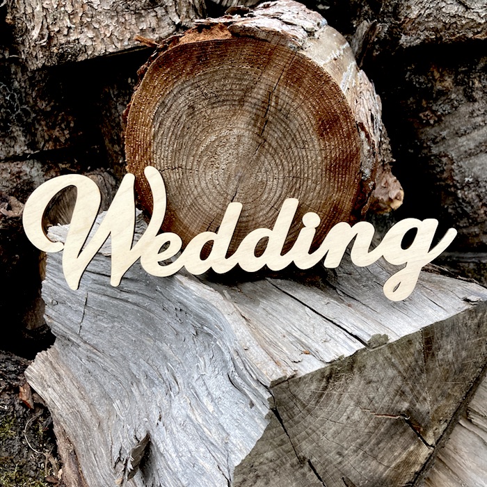 Dřevěný nápis - Wedding