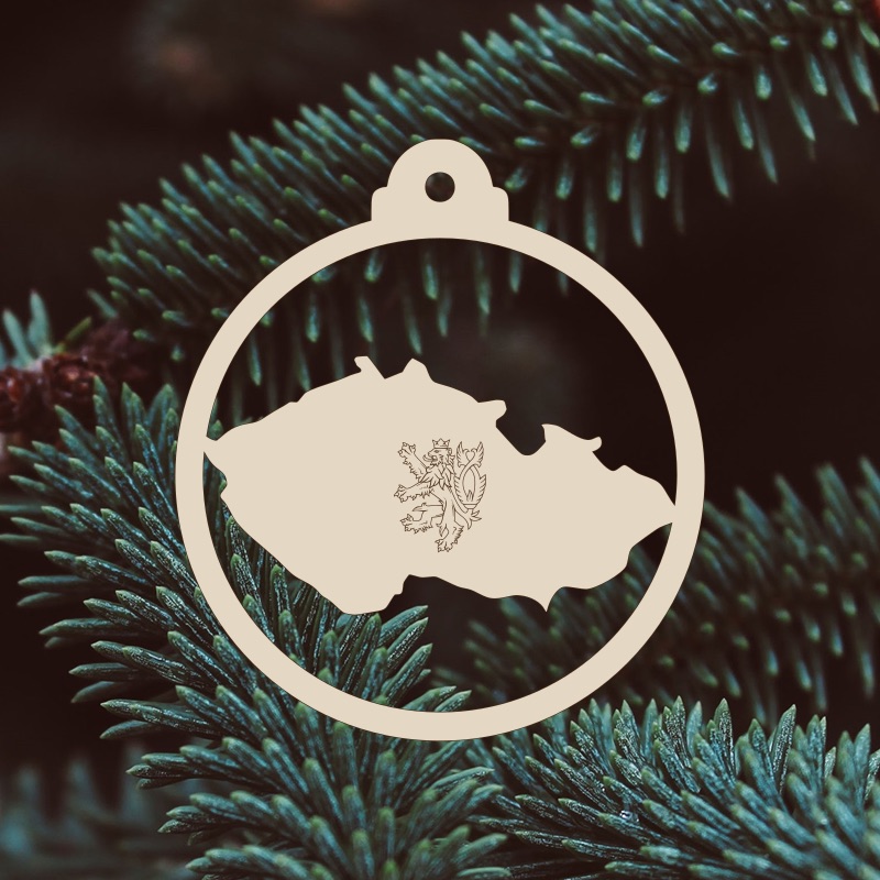 Dřevěná vánoční ozdoba - Česká republika (více variant)