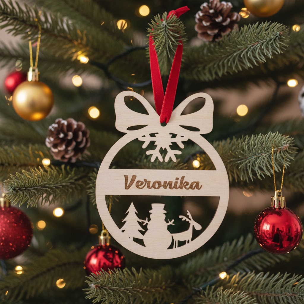 Dřevěná vánoční ozdoba se jménem