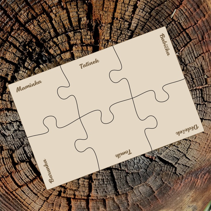 Puzzle podtácky se jmény (4/6 ks)