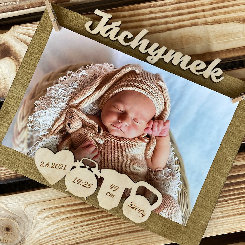Fotorámeček s porodními údaji