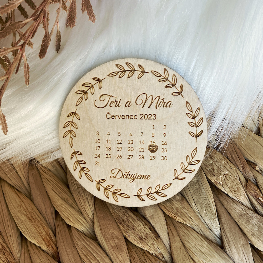 Svatební magnetky s kalendářem