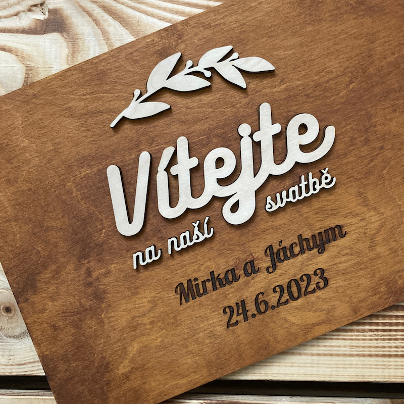Svatební uvítací cedule (3D)