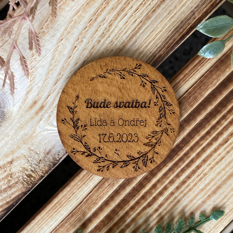 Svatební magnetky (palisandr)