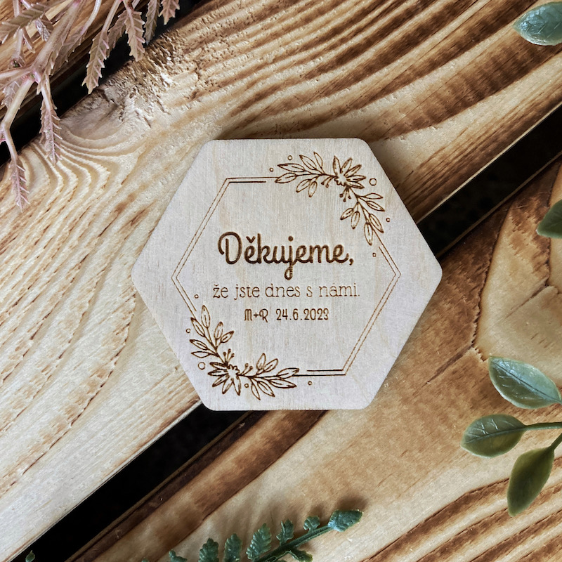 Svatební magnetky hexagon