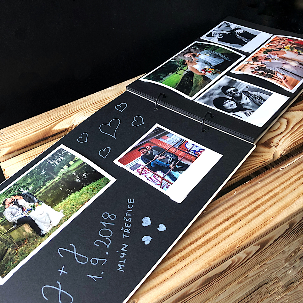 Dřevěné fotoalbum / svatební kniha hostů