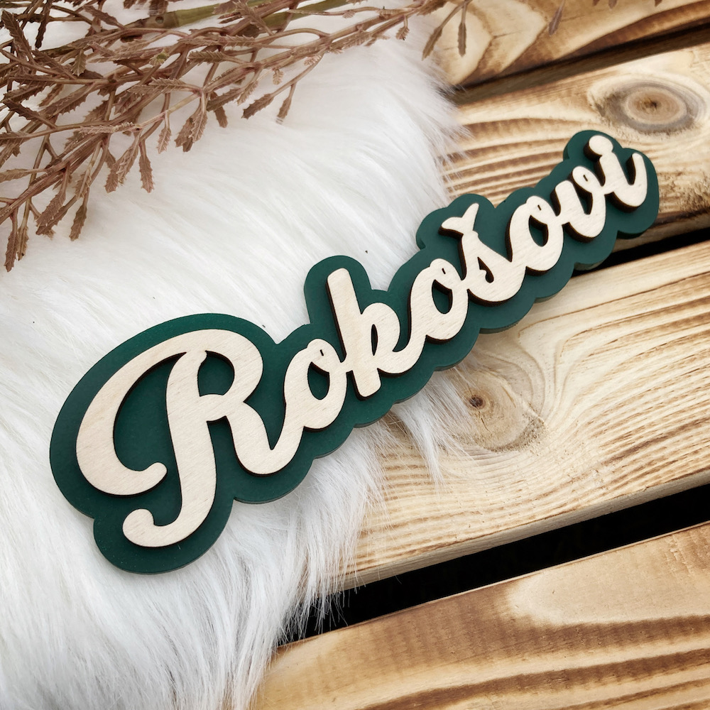 Dřevěné příjmení dvouvrstvé