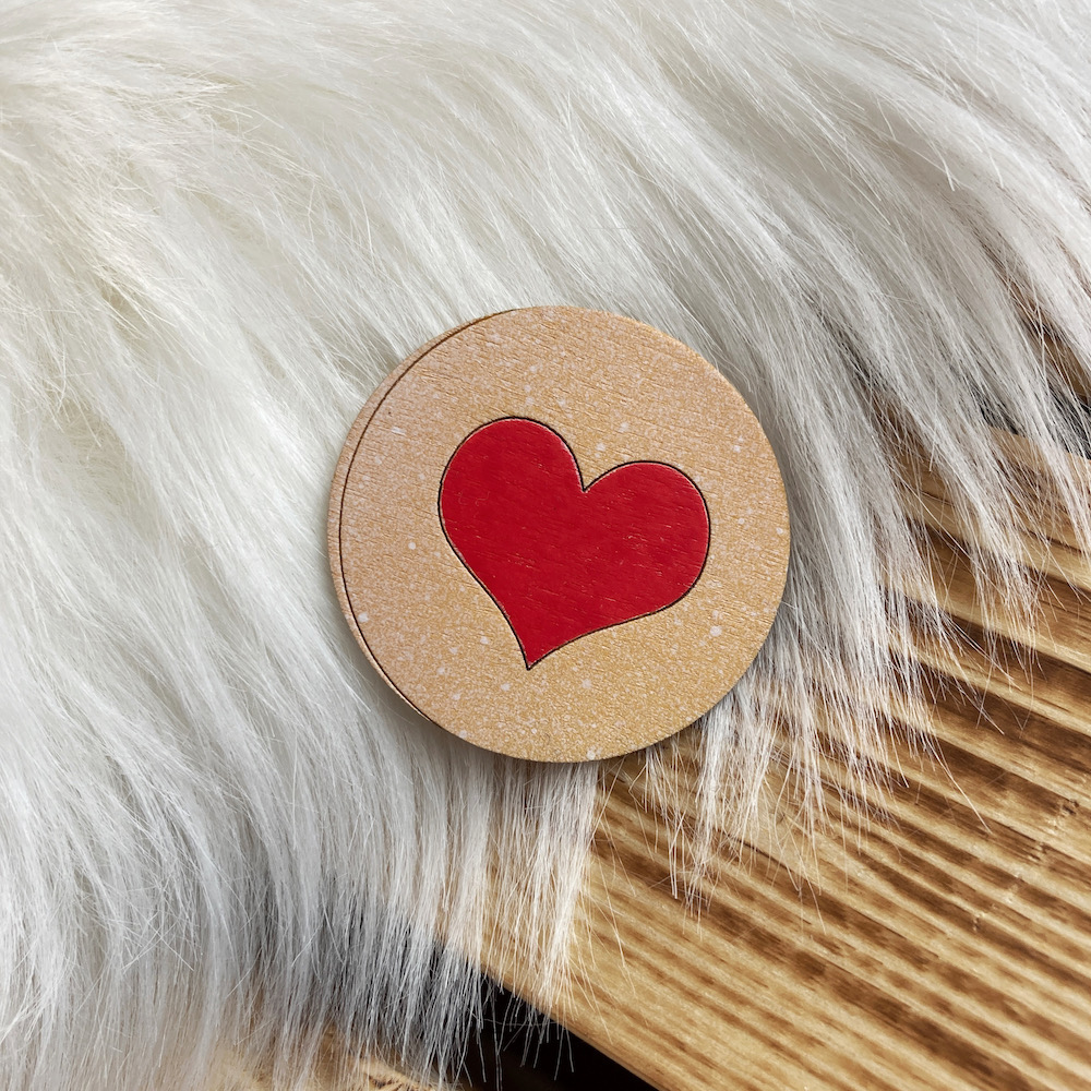 Dřevěná brož - Linecké kolečko