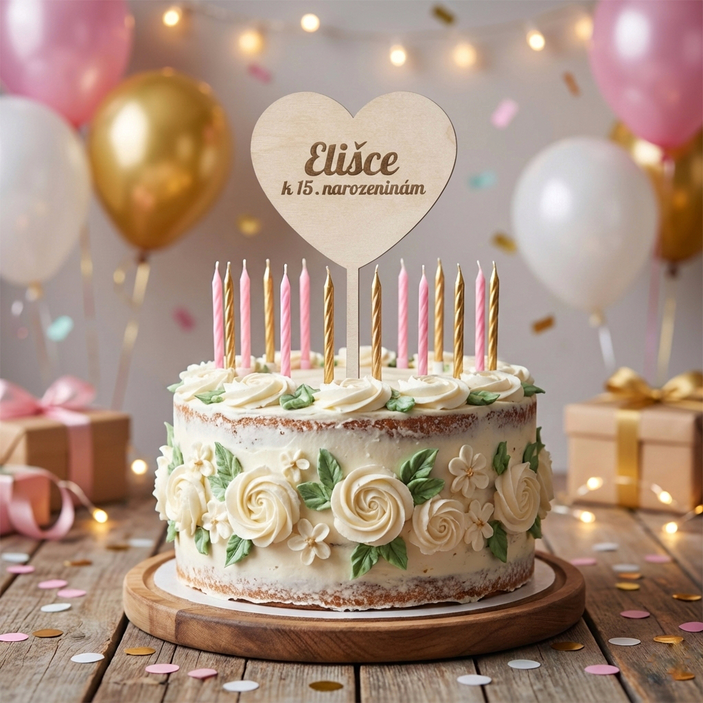 Narozeninový zápich ve tvaru srdce