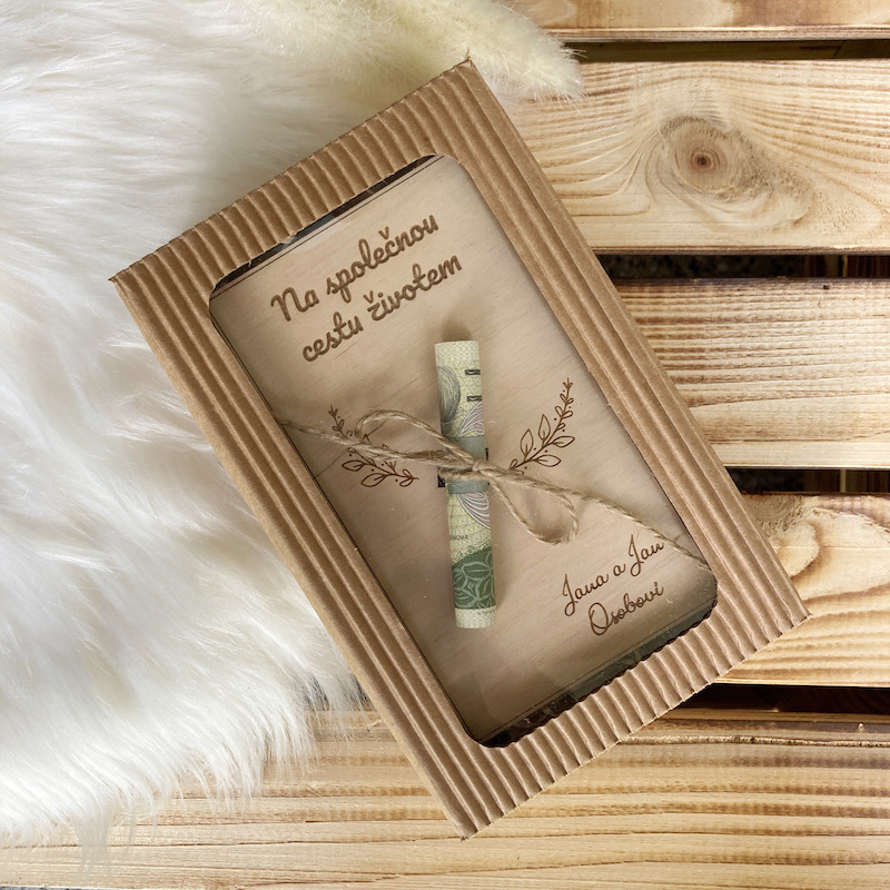 Dřevěné svatební přání