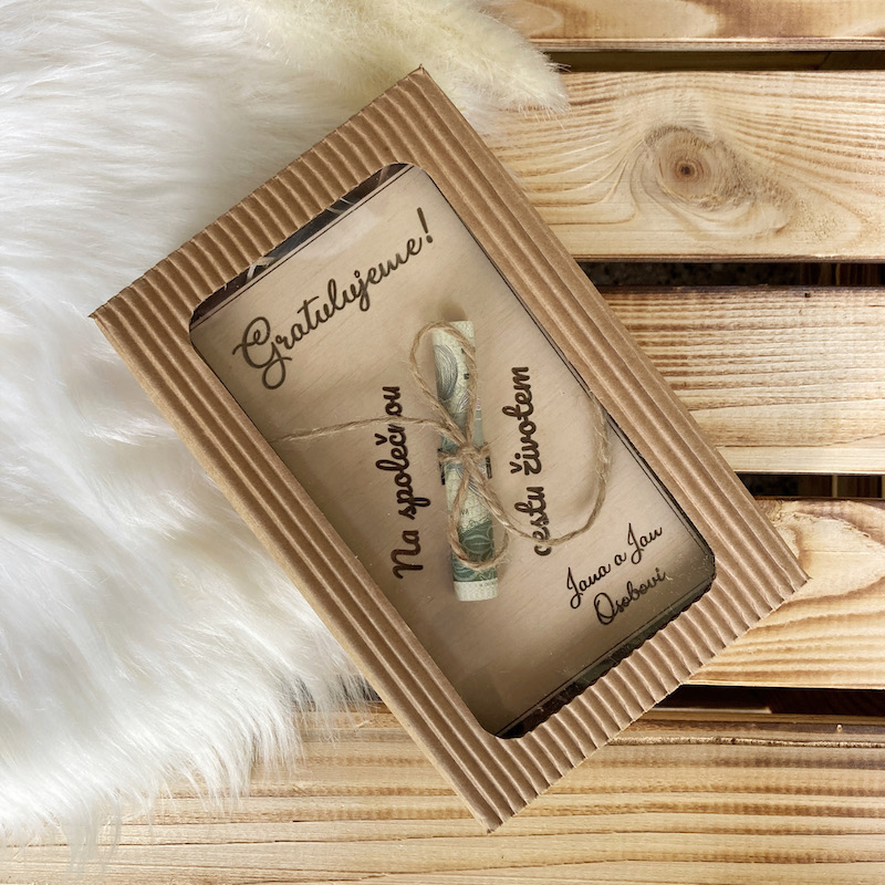 Dřevěné svatební přání