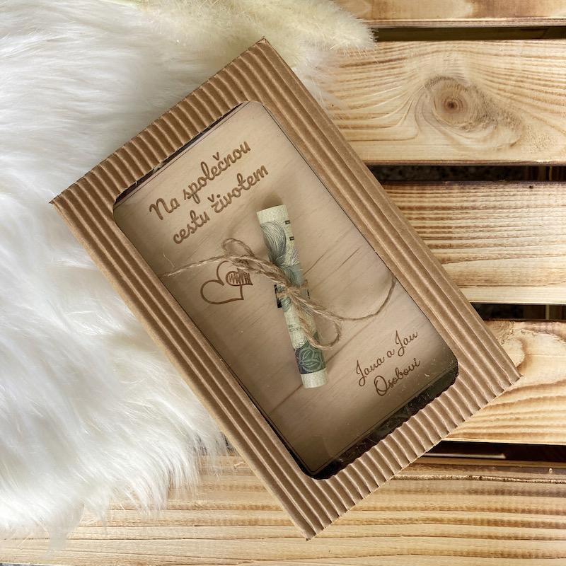 Dřevěné svatební přání