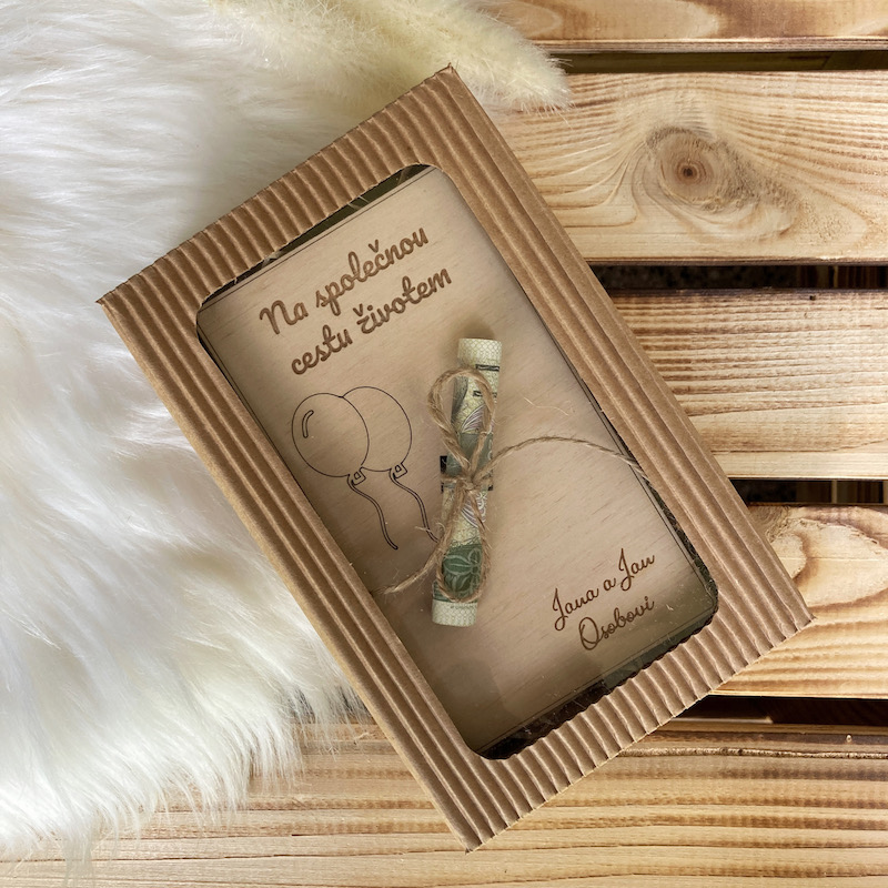 Dřevěné svatební přání