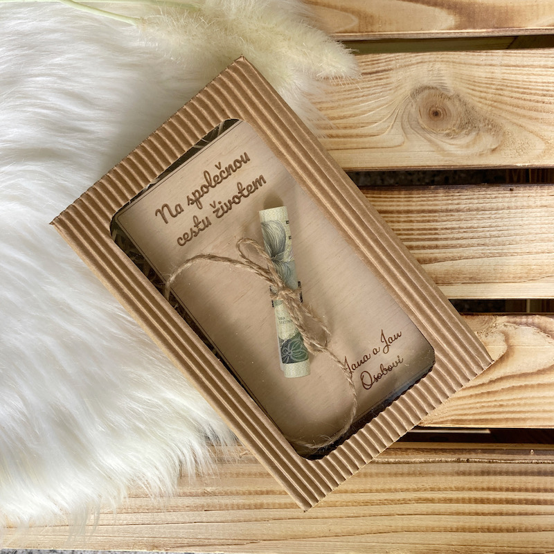 Dřevěné svatební přání