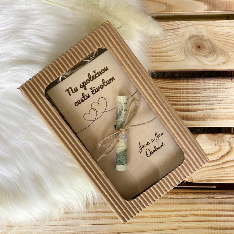 Dřevěné svatební přání