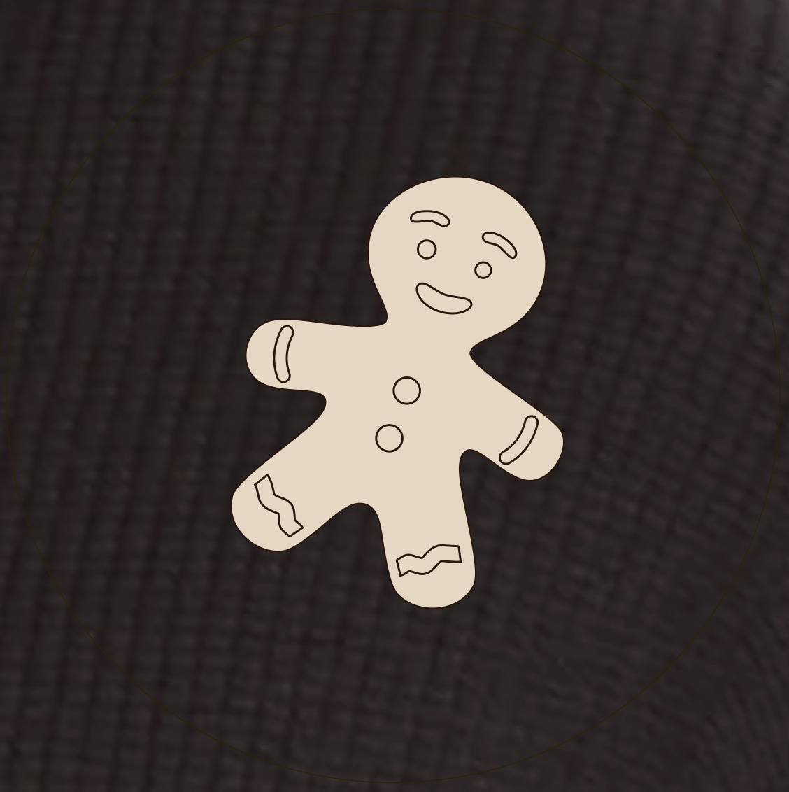 Dřevěná vánoční brož - Perníček