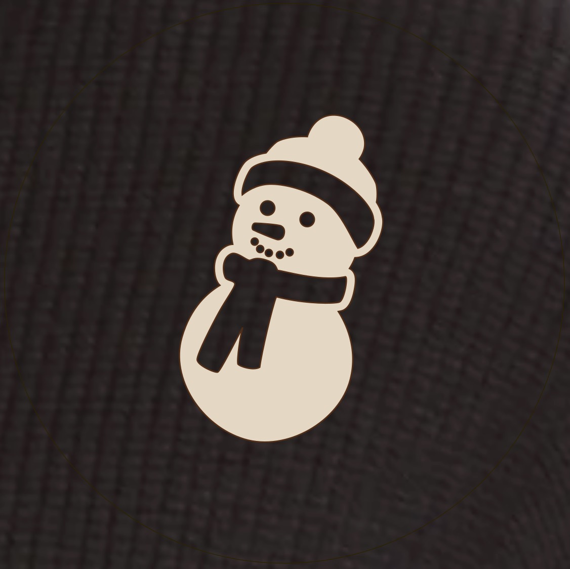 Dřevěná vánoční brož - Sněhulák