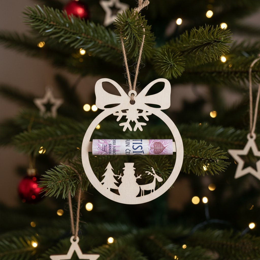 Vánoční ozdoba na peníze