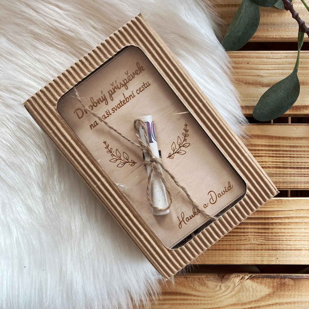 Dřevěné svatební přání