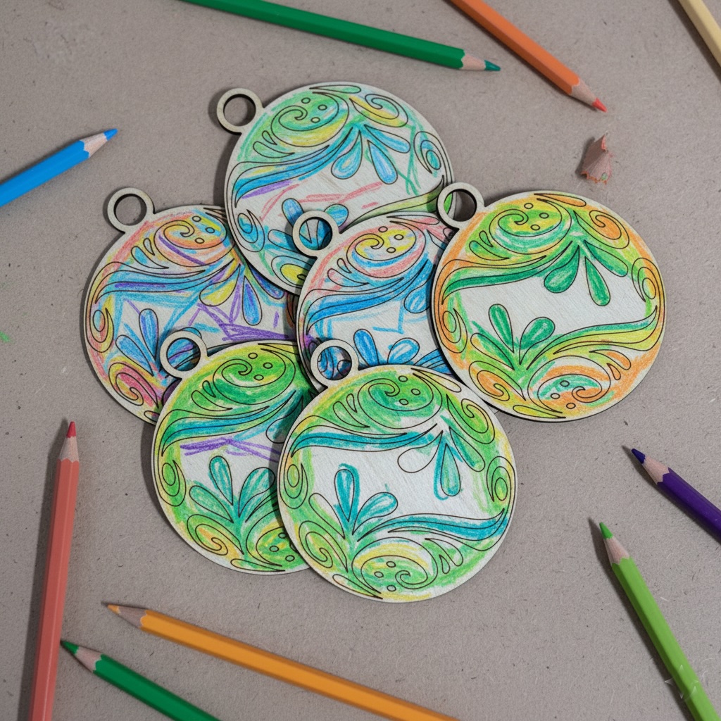 Dřevěná vánoční ozdoba k dokreslení