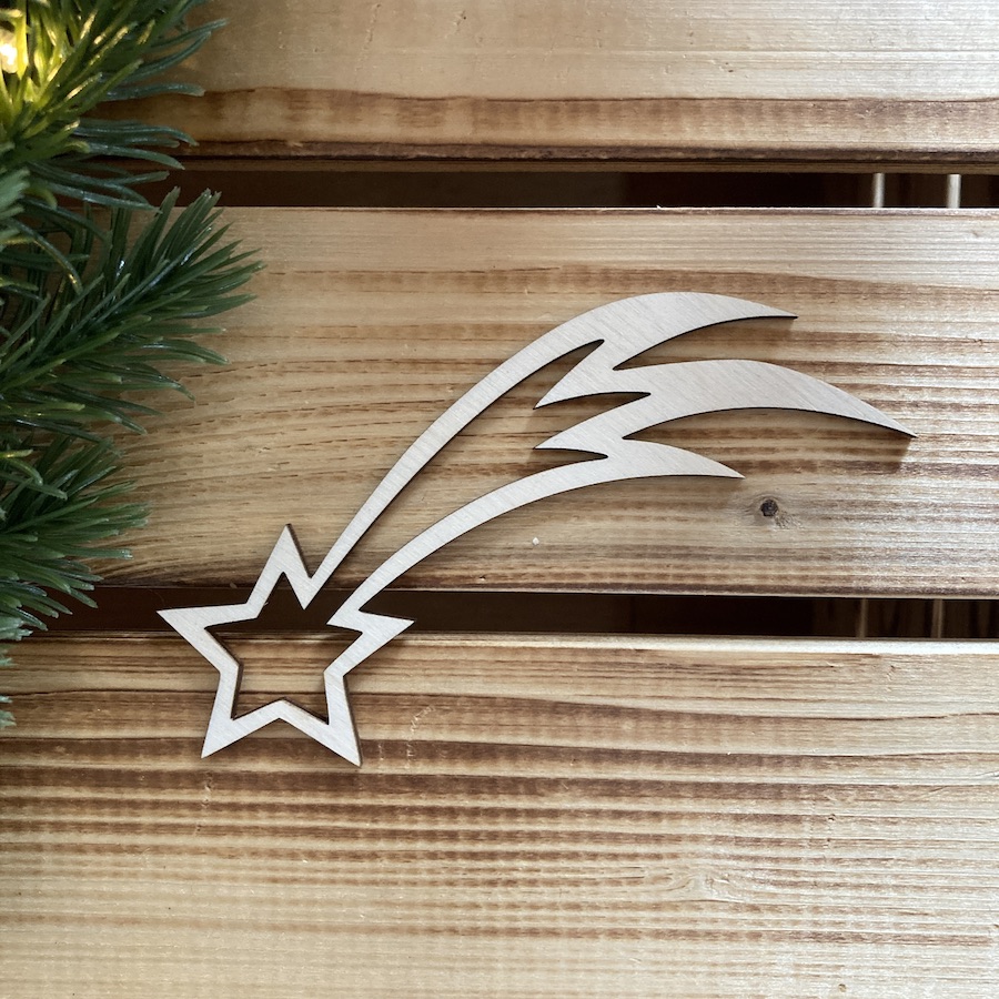 Dřevěná vánoční kometa