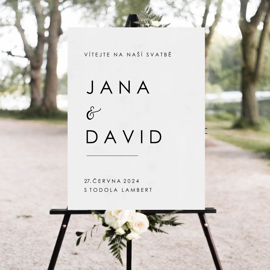 Svatební uvítací cedule